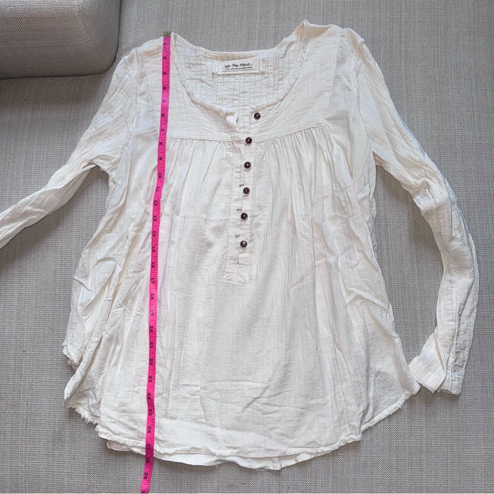 We The Free Long Sleeve Tunic Top Cream - Picture 6 of 8